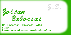 zoltan babocsai business card